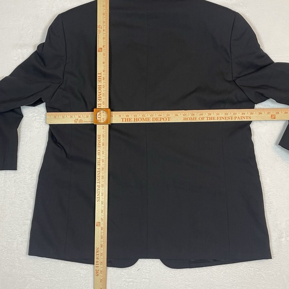 Pronto Uomo Men's Black 100% Wool Blazer Jacket Classic Style – Size 48 Regular - Picture 12 of 16